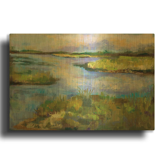 'Connecticut Marsh' By Jeanette Vertentes Gold Metal Wall Art