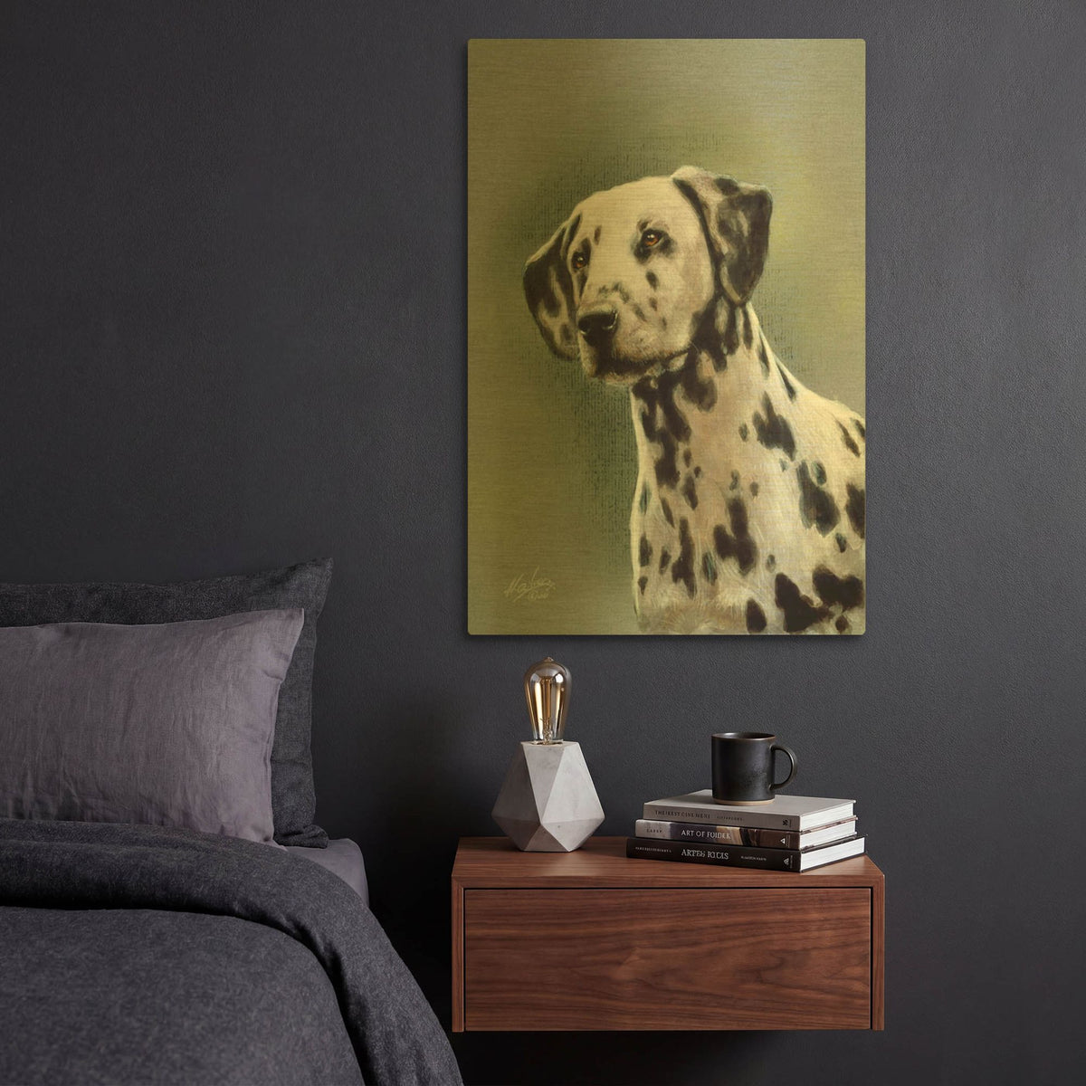 'Puppy Eyes Dalmatian' By John Silver Gold Metal Wall Art