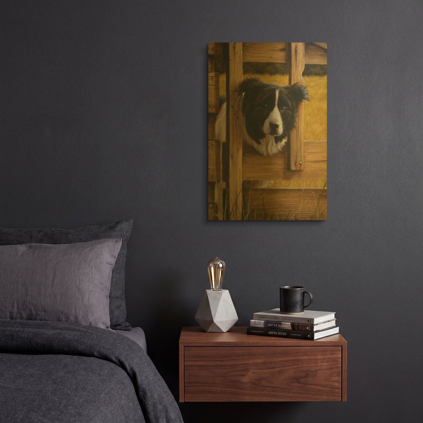 'Border Collie Exploring' By John Silver Gold Metal Wall Art