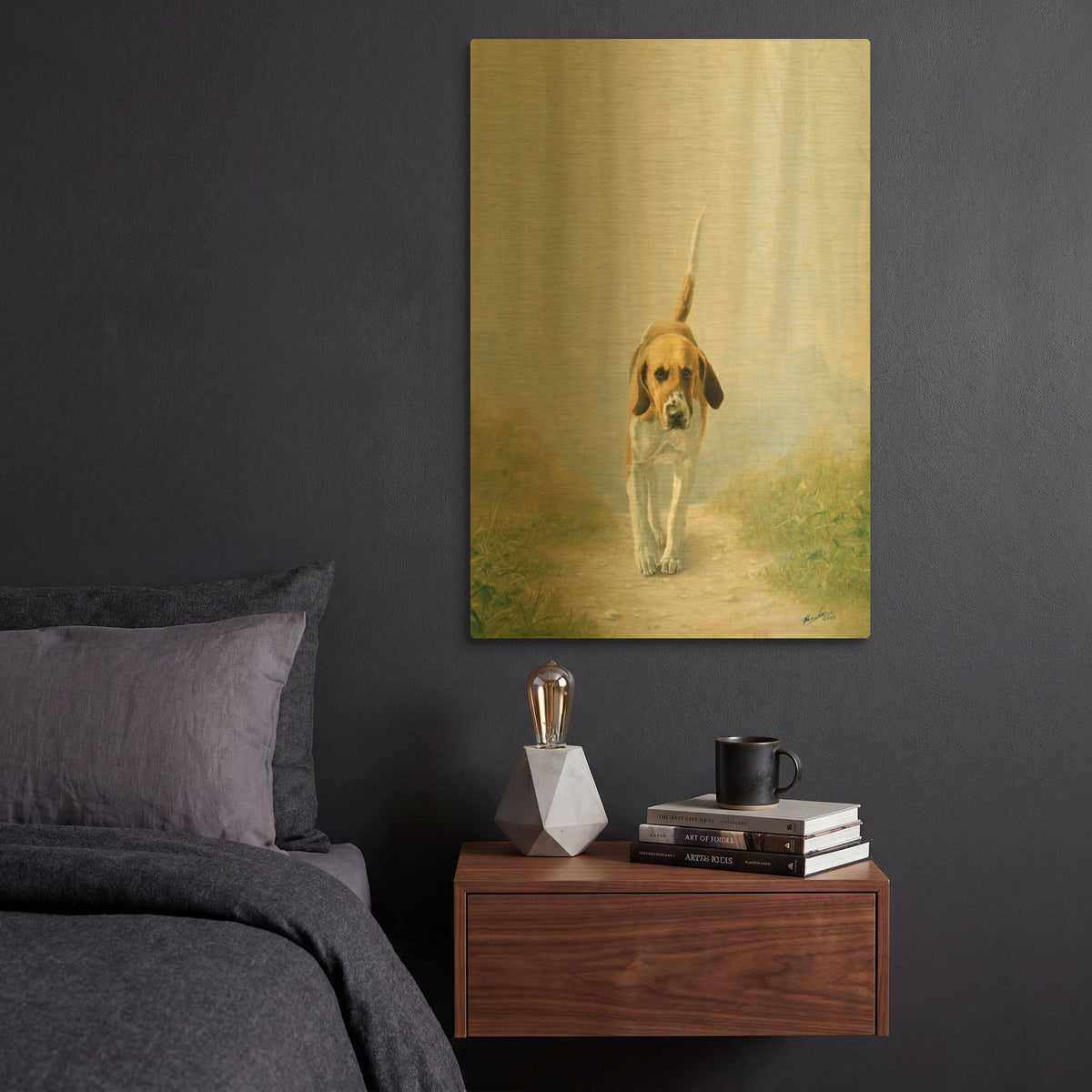 'Back From Dog Work' By John Silver Gold Metal Wall Art