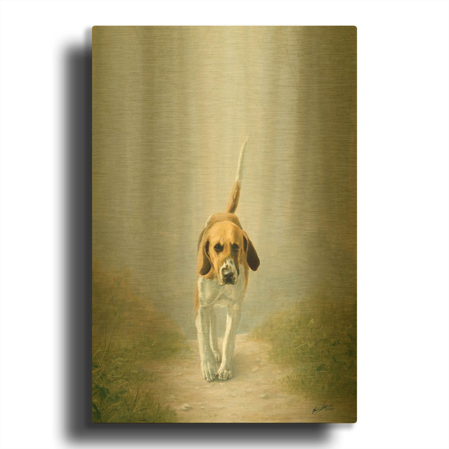 'Back From Dog Work' By John Silver Gold Metal Wall Art