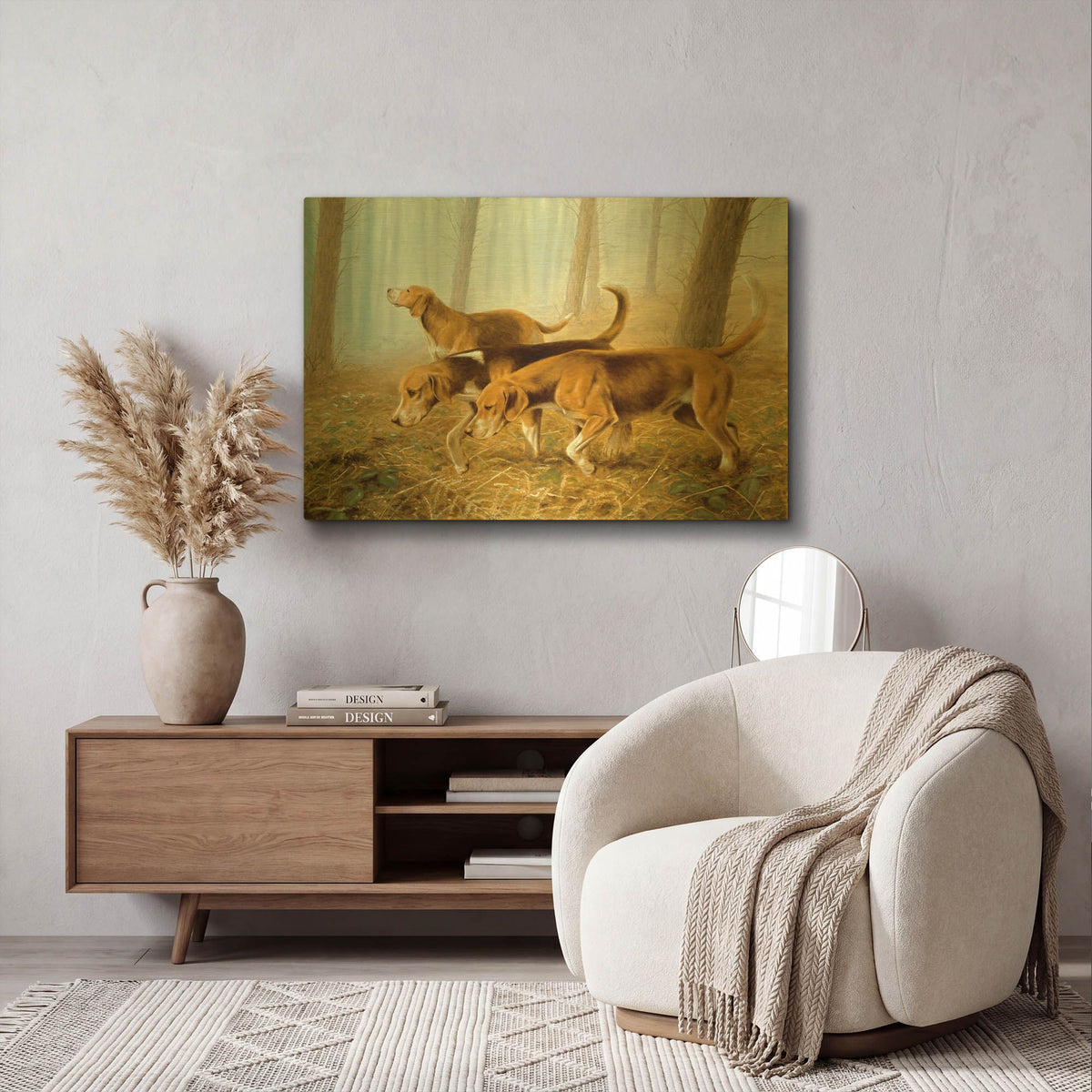 'Explorer Dogs' By John Silver Gold Metal Wall Art