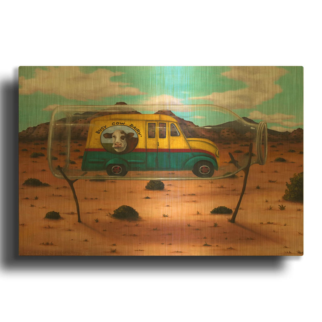 'Busy Cow' By Leah Saulnier Gold Metal Wall Art