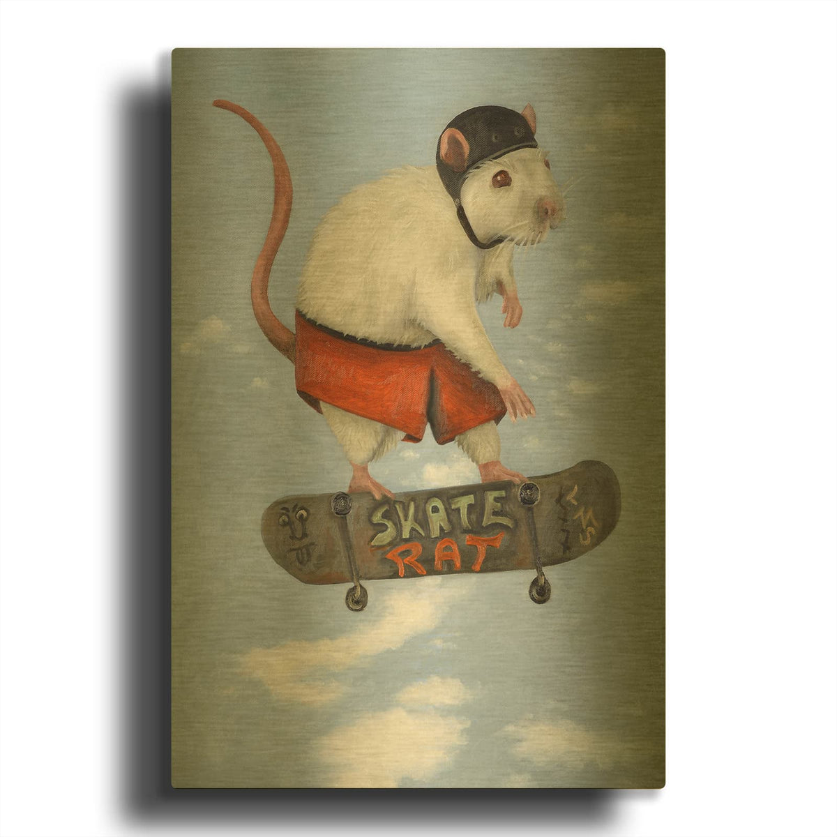 'Skate Rat Pro' By Leah Saulnier Gold Metal Wall Art