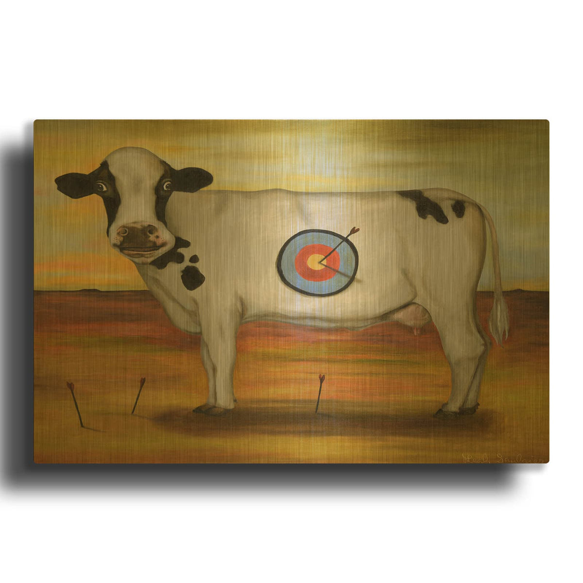 'WTF 3' By Leah Saulnier Gold Metal Wall Art