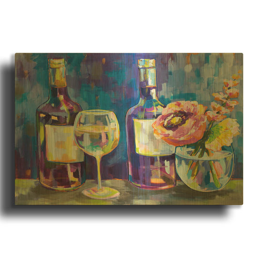 'Floral Party' By Jeanette Vertentes Gold Metal Wall Art