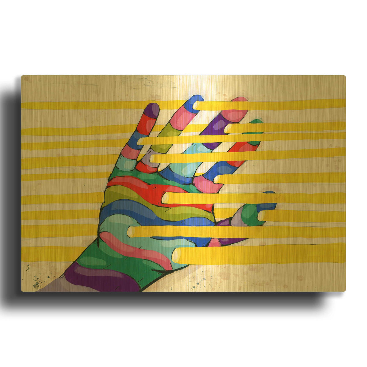 'Can' By Ric Stultz Gold Metal Wall Art
