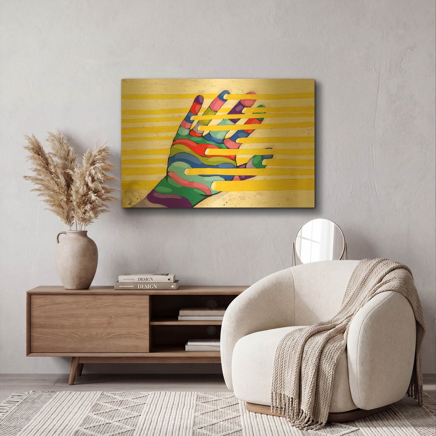 'Can' By Ric Stultz Gold Metal Wall Art