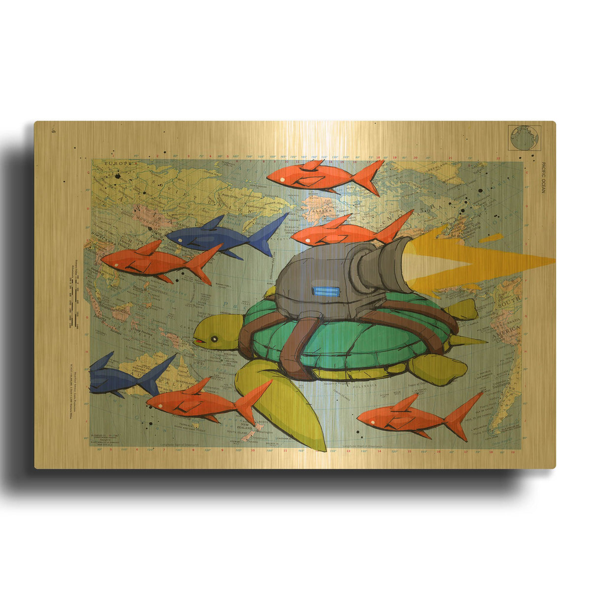 'Making Good Time' By Ric Stultz Gold Metal Wall Art