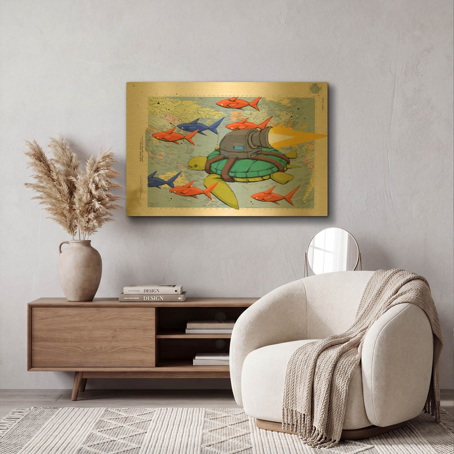 'Making Good Time' By Ric Stultz Gold Metal Wall Art