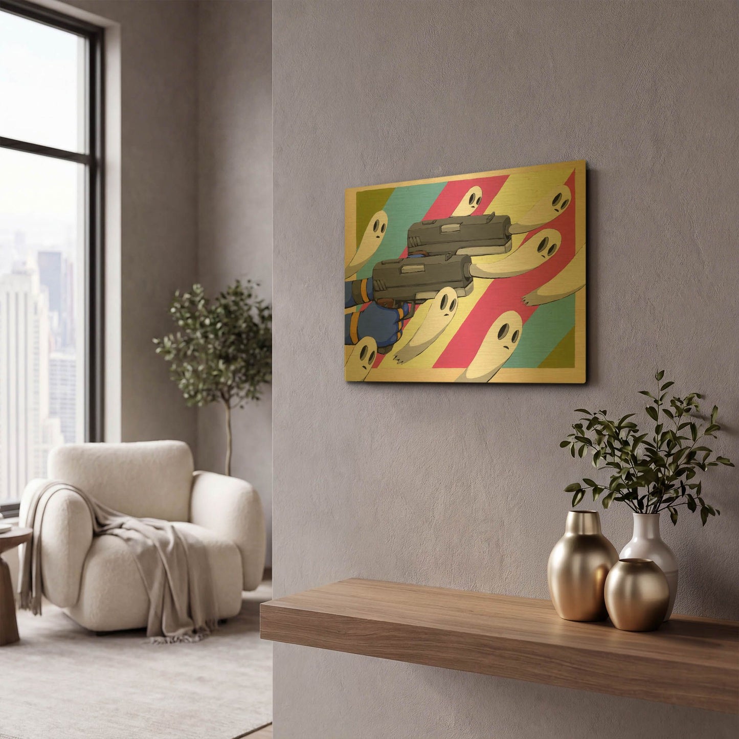 'Making New Ghosts' By Ric Stultz Gold Metal Wall Art