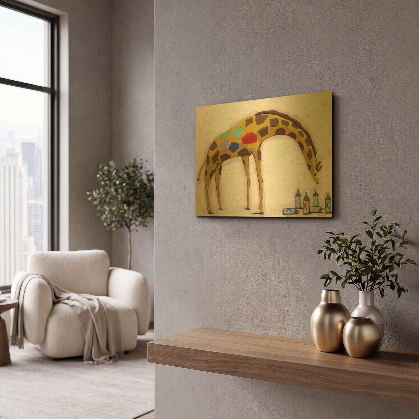 'Picking New Colors' By Ric Stultz Gold Metal Wall Art