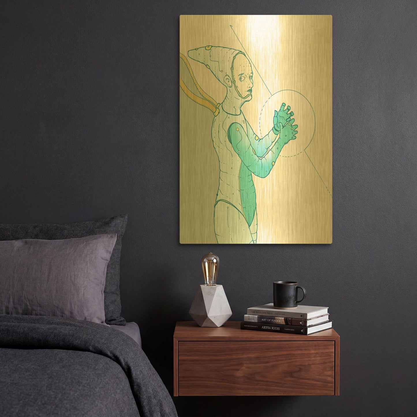 'Alpha Omega Ice' By Craig Snodgrass Gold Metal Wall Art