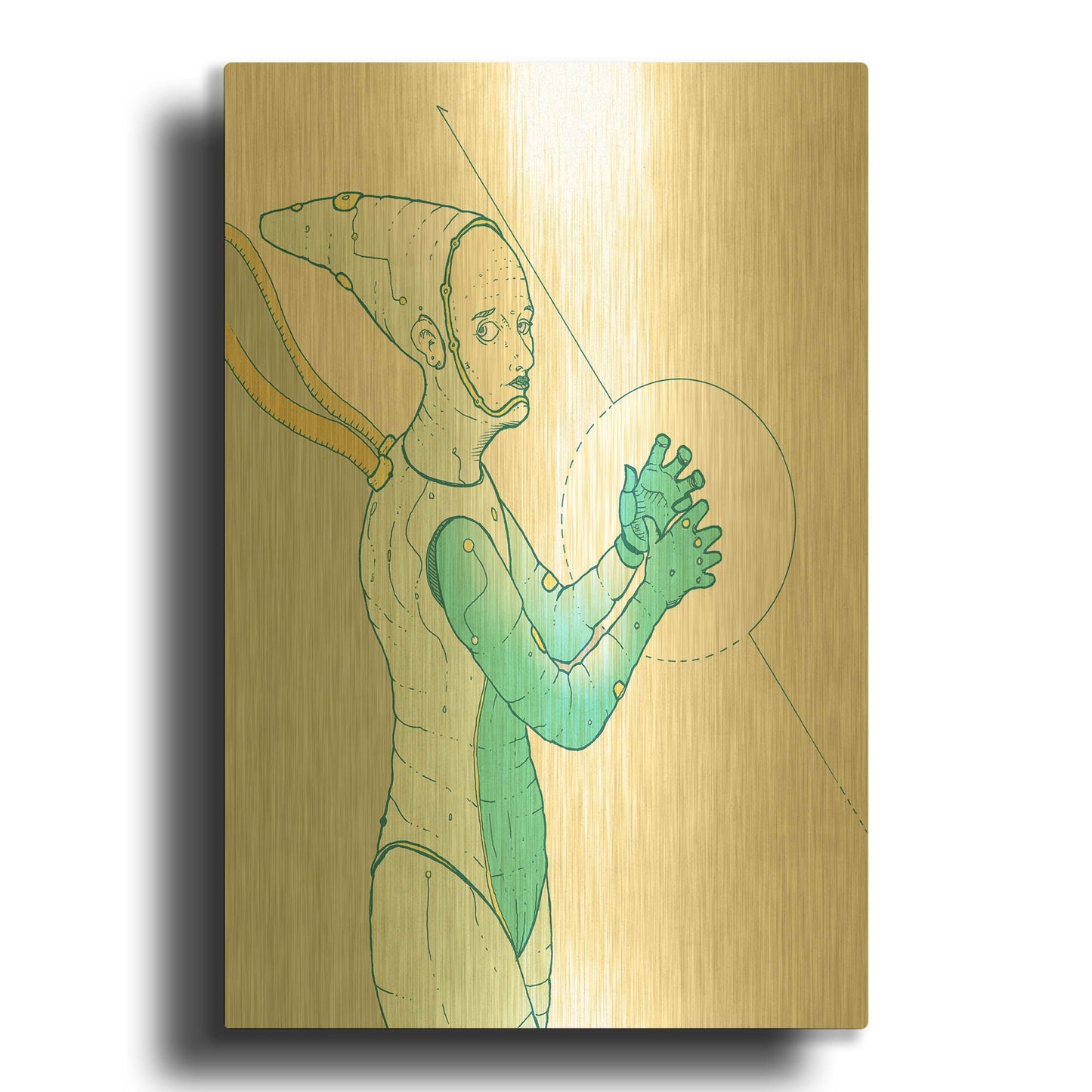 'Alpha Omega Ice' By Craig Snodgrass Gold Metal Wall Art