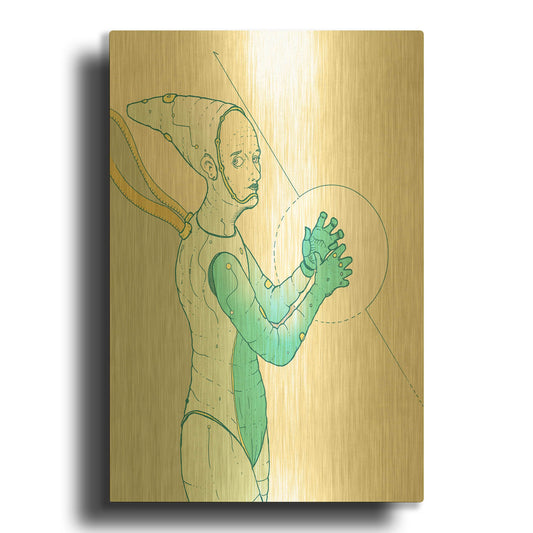 'Alpha Omega Ice' By Craig Snodgrass Gold Metal Wall Art