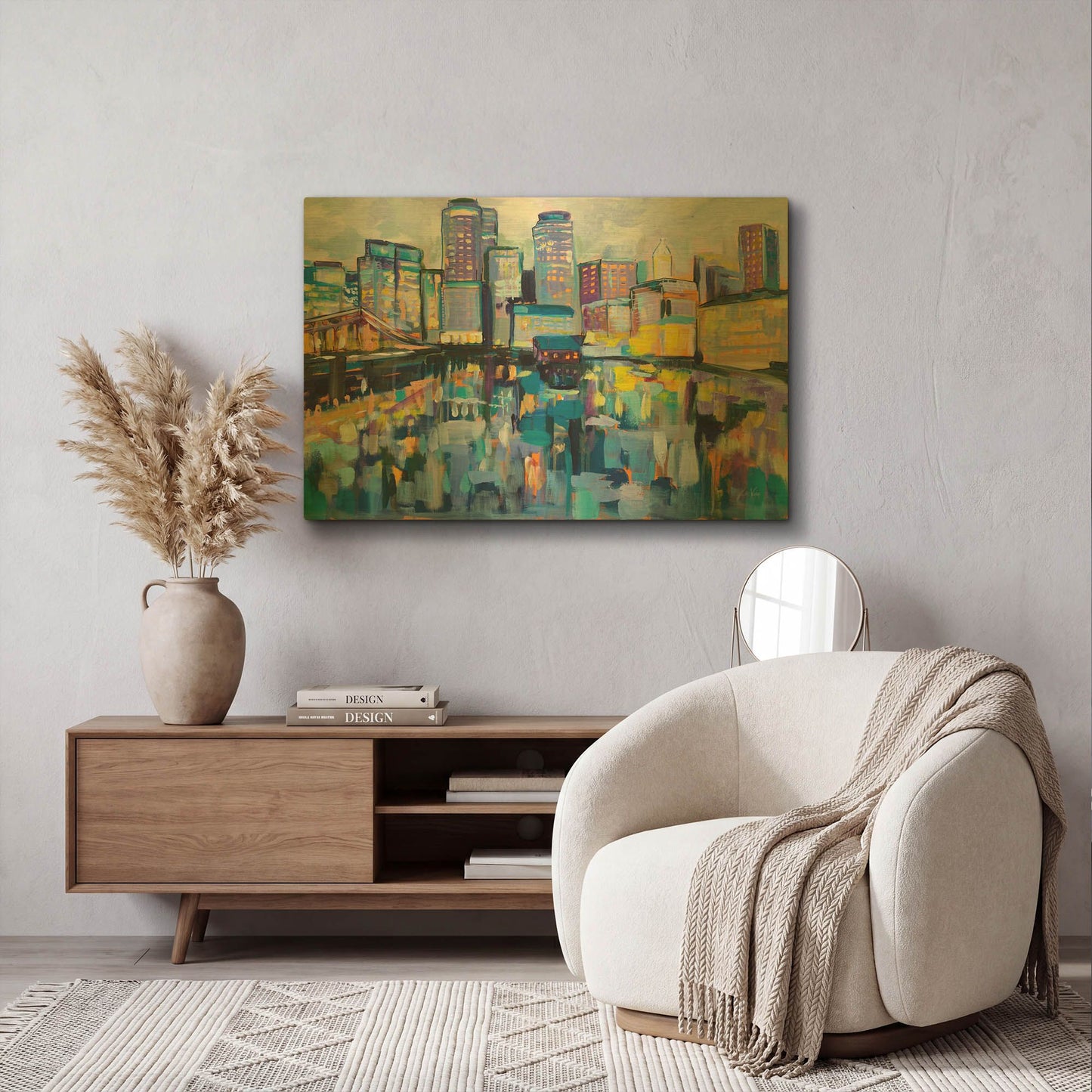 'Boston Harbor' By Jeanette Vertentes Gold Metal Wall Art