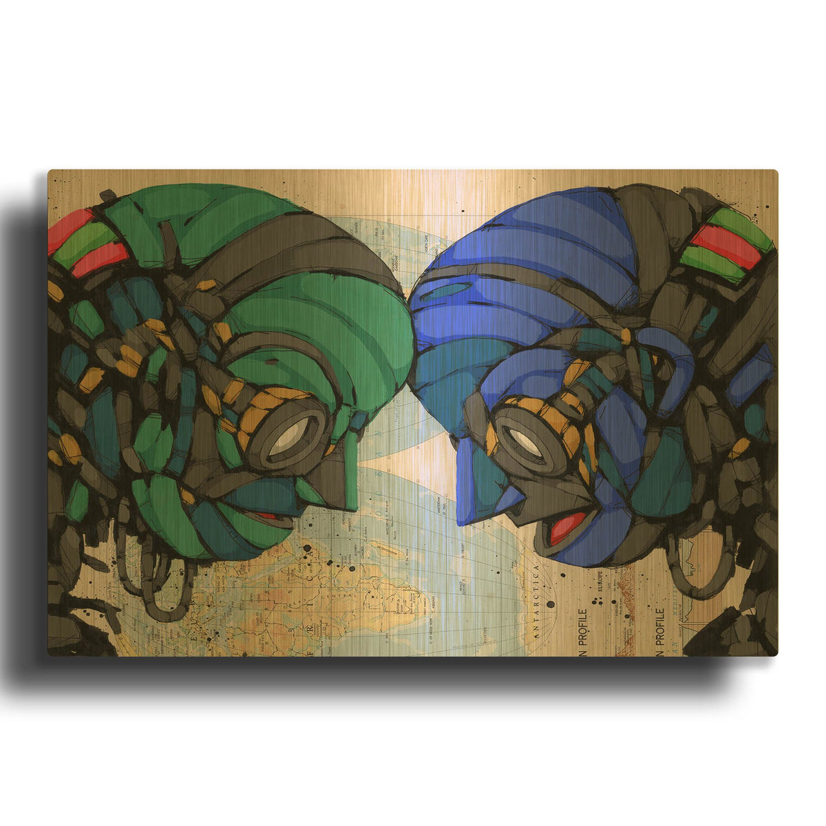 'Putting Our Heads Together' By Ric Stultz Gold Metal Wall Art