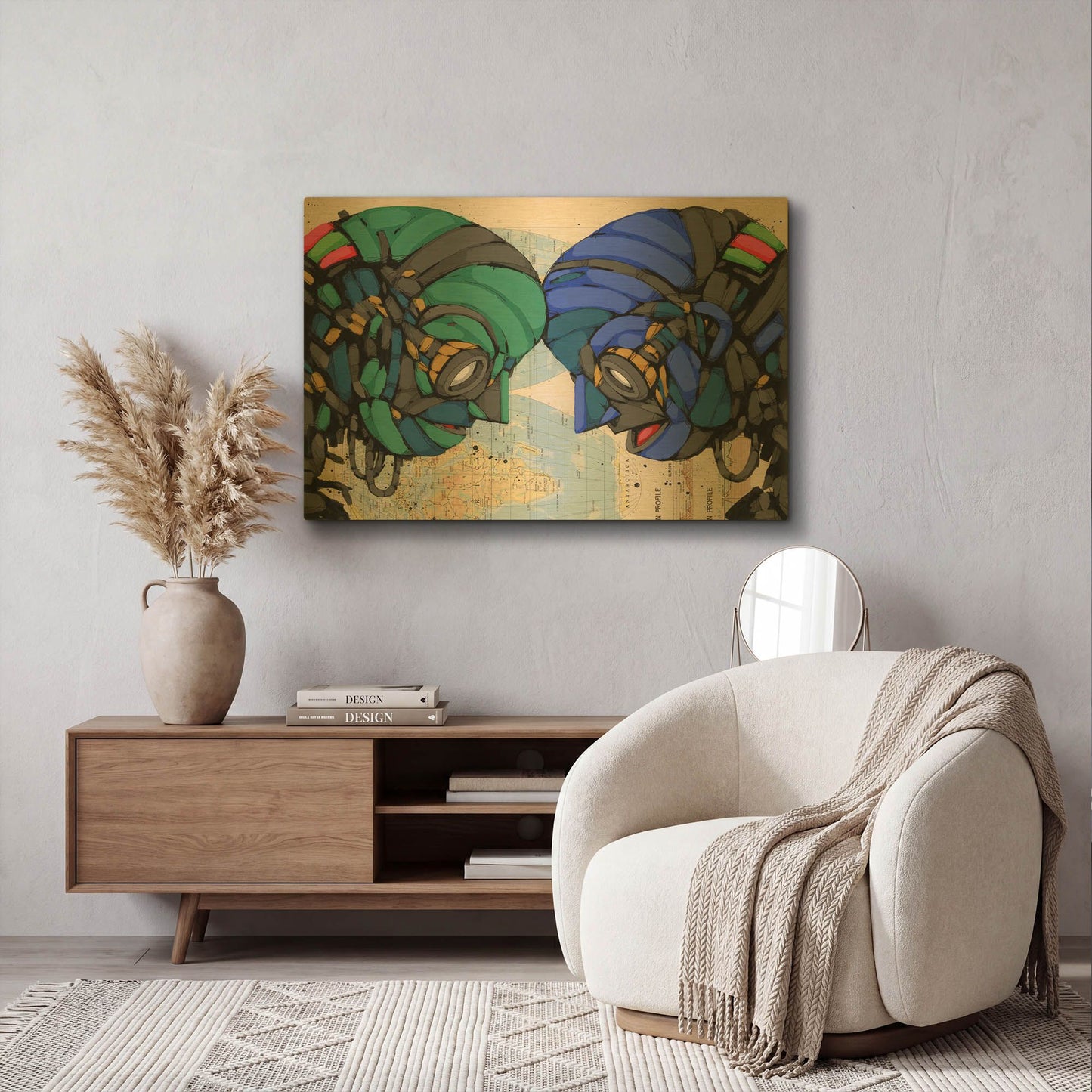'Putting Our Heads Together' By Ric Stultz Gold Metal Wall Art