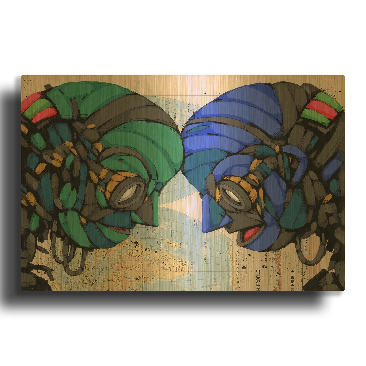 'Putting Our Heads Together' By Ric Stultz Gold Metal Wall Art