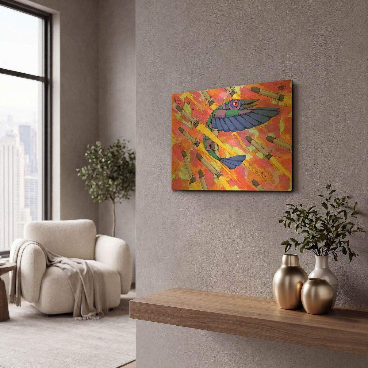 'Evasive Maneuvers' By Ric Stultz Gold Metal Wall Art