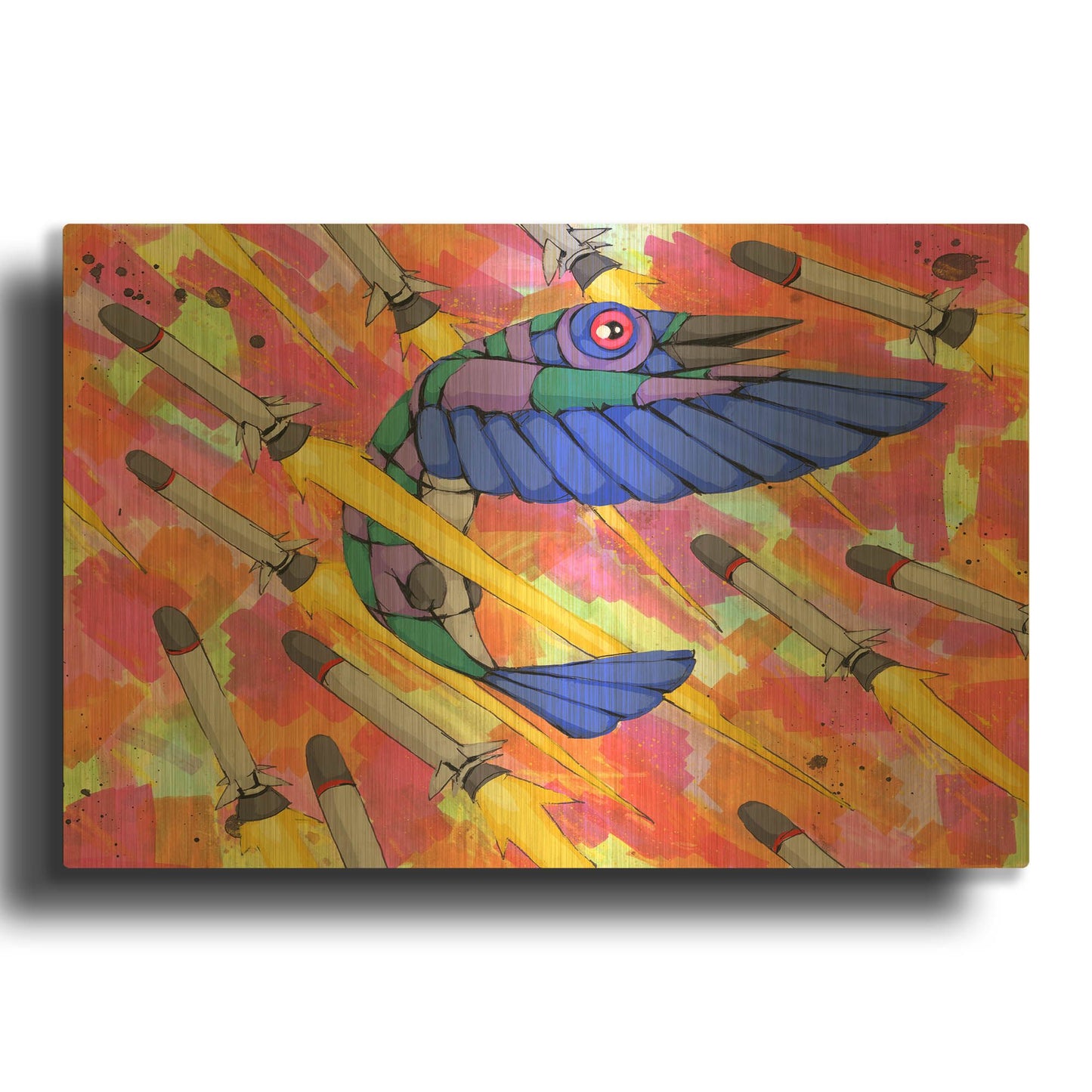 'Evasive Maneuvers' By Ric Stultz Gold Metal Wall Art