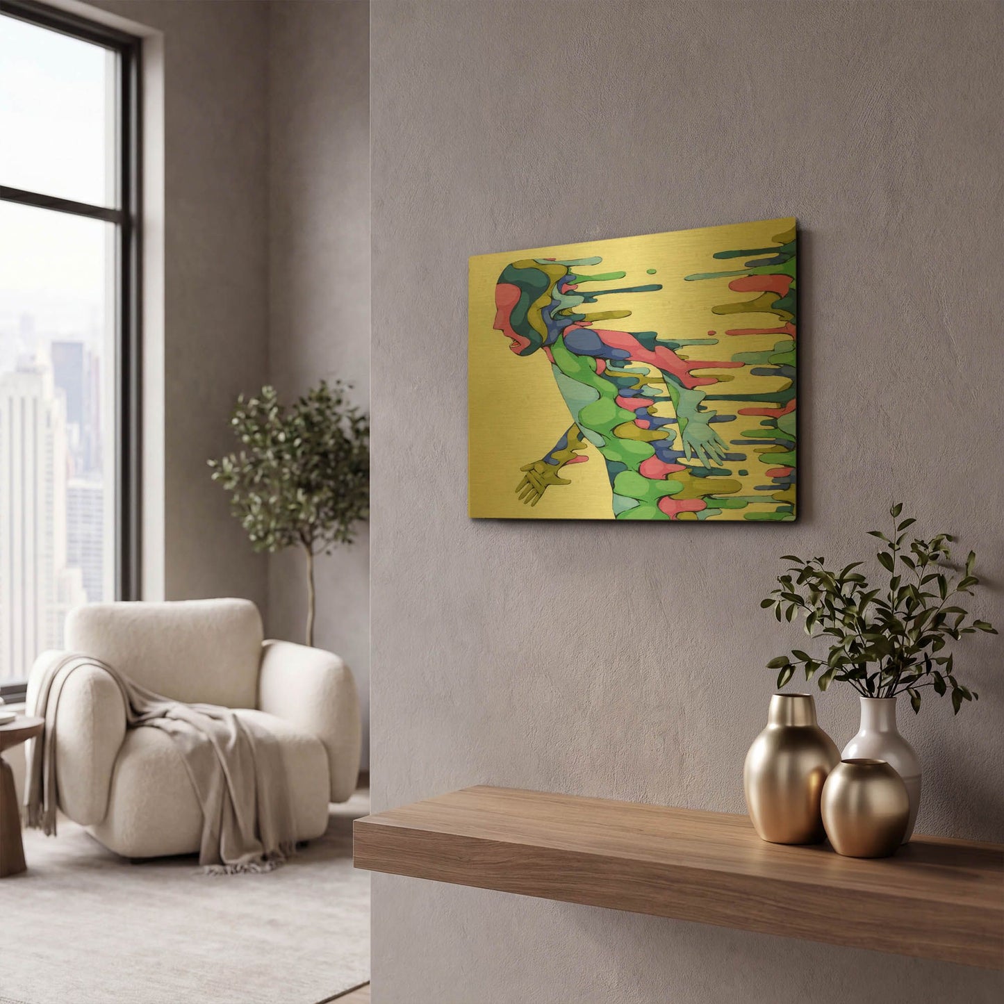 'Going Through It' By Ric Stultz Gold Metal Wall Art