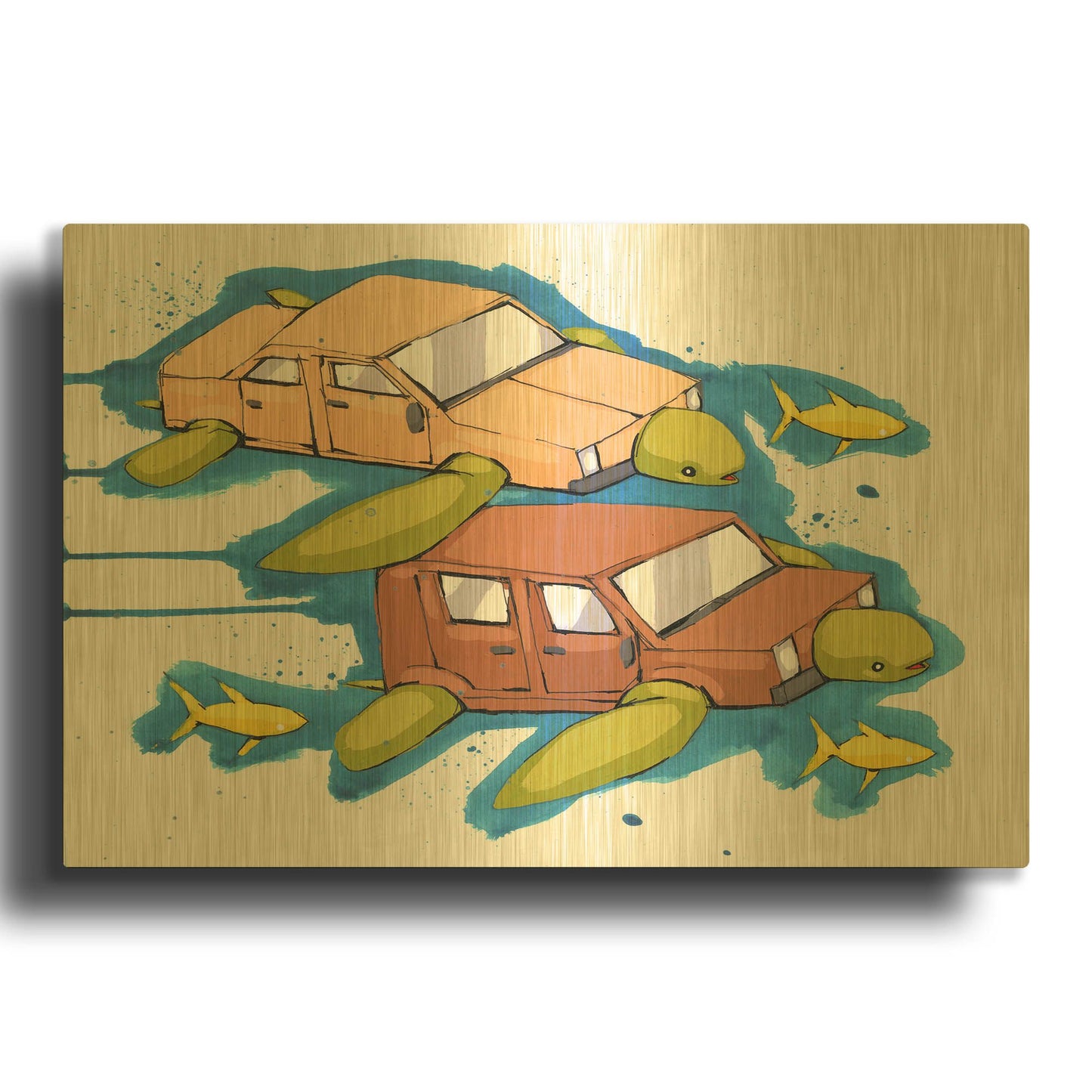 'Always Travelling' By Ric Stultz Gold Metal Wall Art