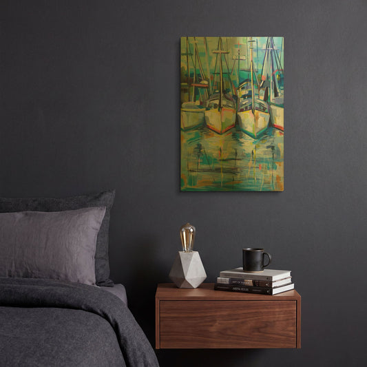 'Morning Dock' By Jeanette Vertentes Gold Metal Wall Art