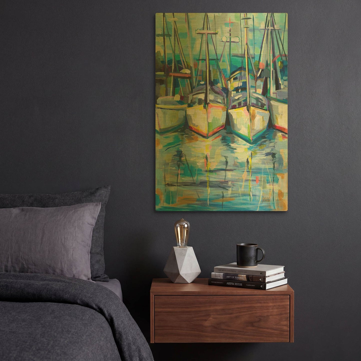 'Morning Dock' By Jeanette Vertentes Gold Metal Wall Art