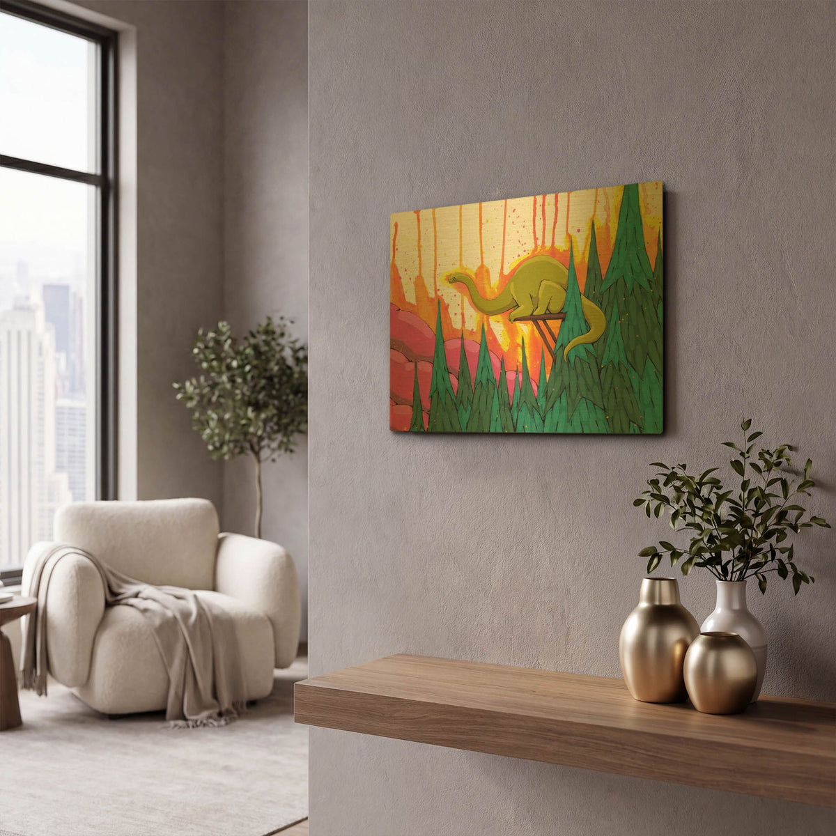 'Overseeing The Range' By Ric Stultz Gold Metal Wall Art