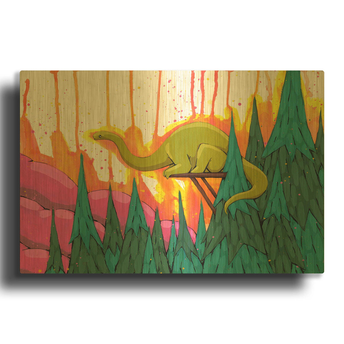 'Overseeing The Range' By Ric Stultz Gold Metal Wall Art