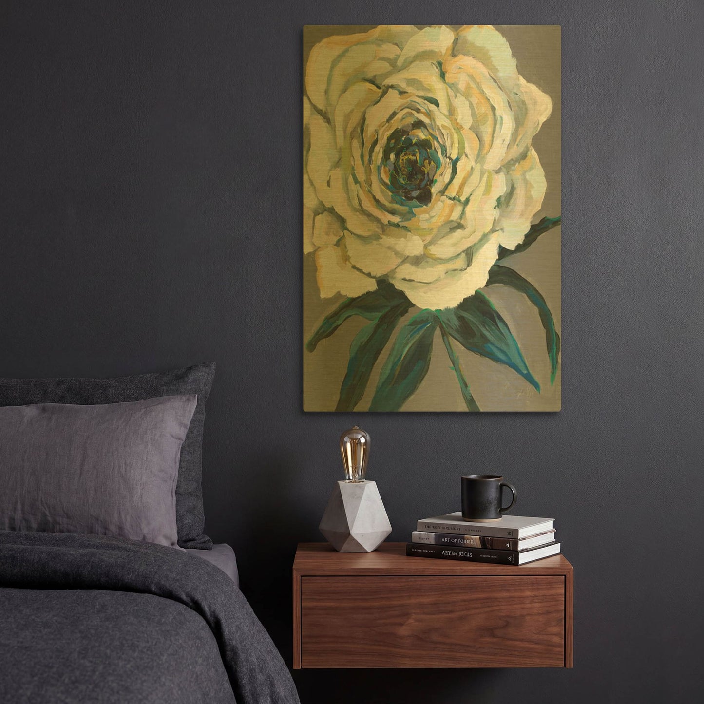 'Rose' By Jeanette Vertentes Gold Metal Wall Art