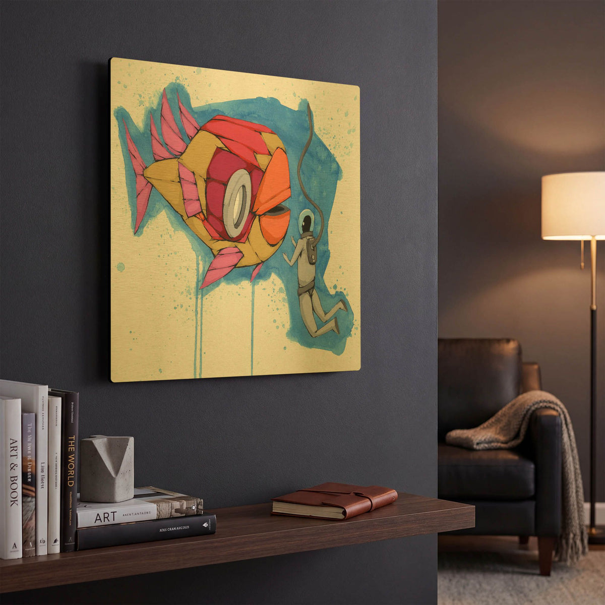 'We Get Deep' By Ric Stultz Gold Metal Wall Art
