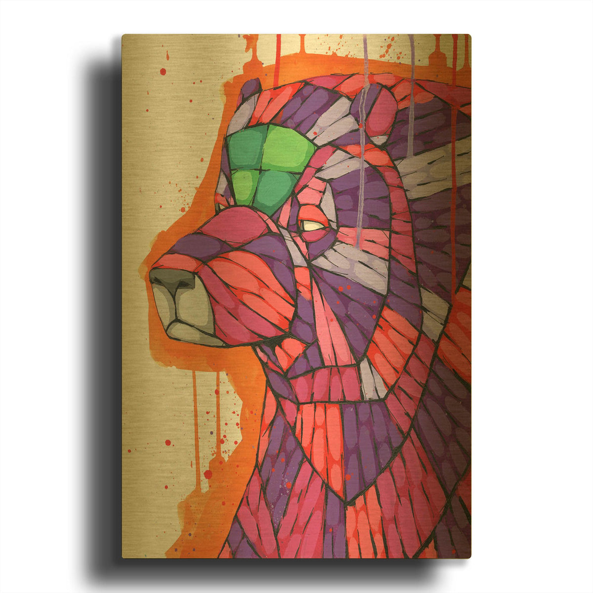 'Grizzly' By Ric Stultz Gold Metal Wall Art
