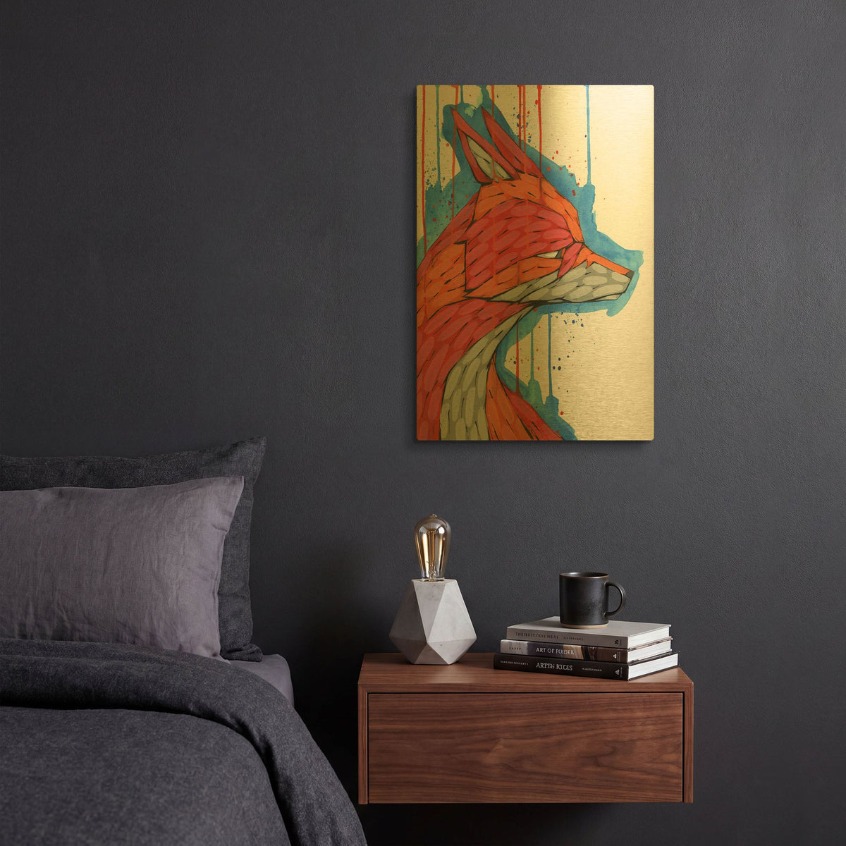 'Sly As A' By Ric Stultz Gold Metal Wall Art