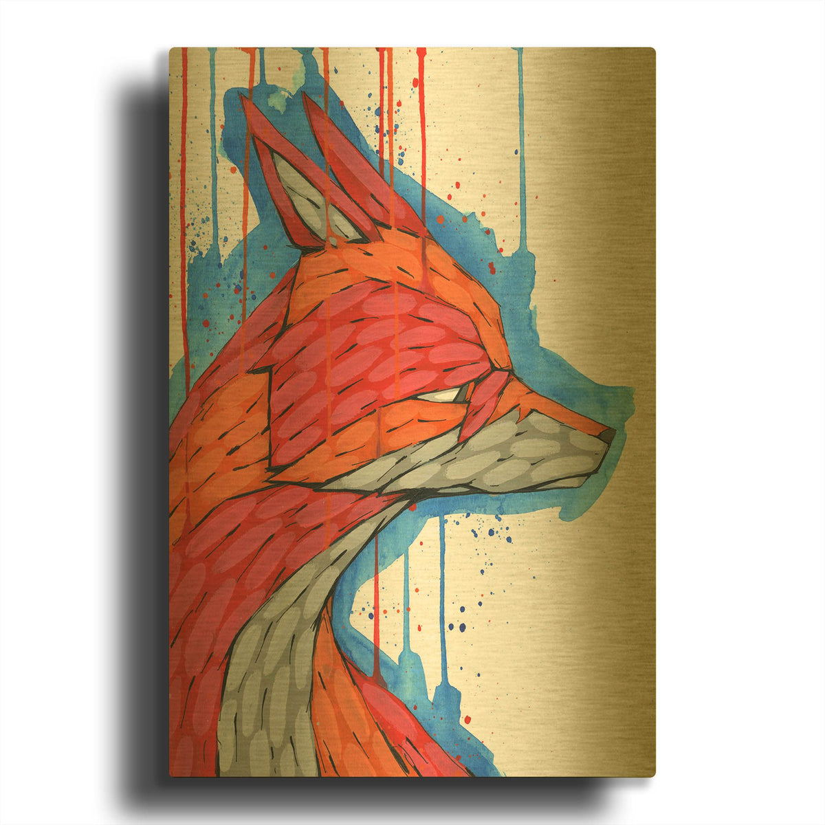 'Sly As A' By Ric Stultz Gold Metal Wall Art