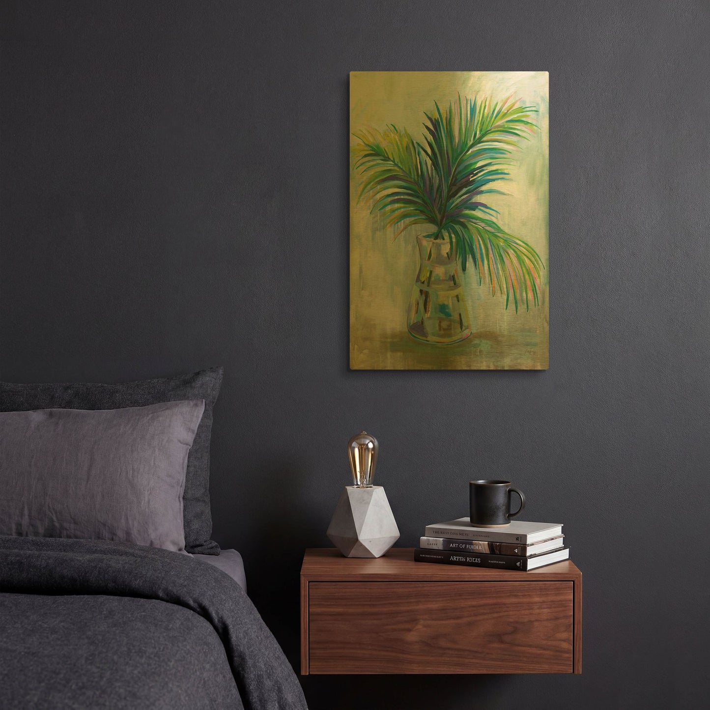 'Palm Leaves I' By Jeanette Vertentes Gold Metal Wall Art
