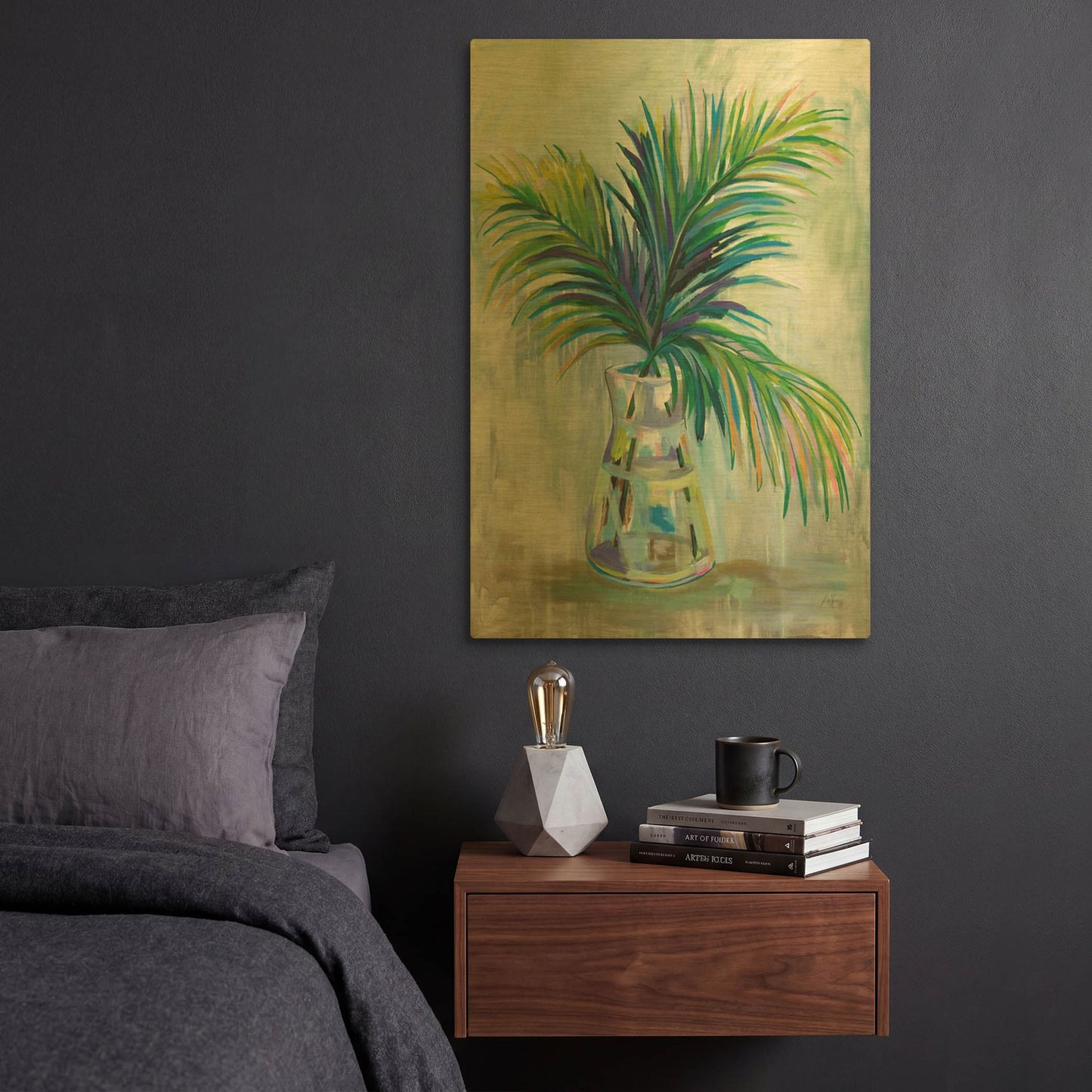 'Palm Leaves I' By Jeanette Vertentes Gold Metal Wall Art