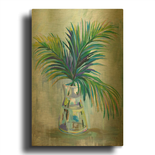 'Palm Leaves I' By Jeanette Vertentes Gold Metal Wall Art
