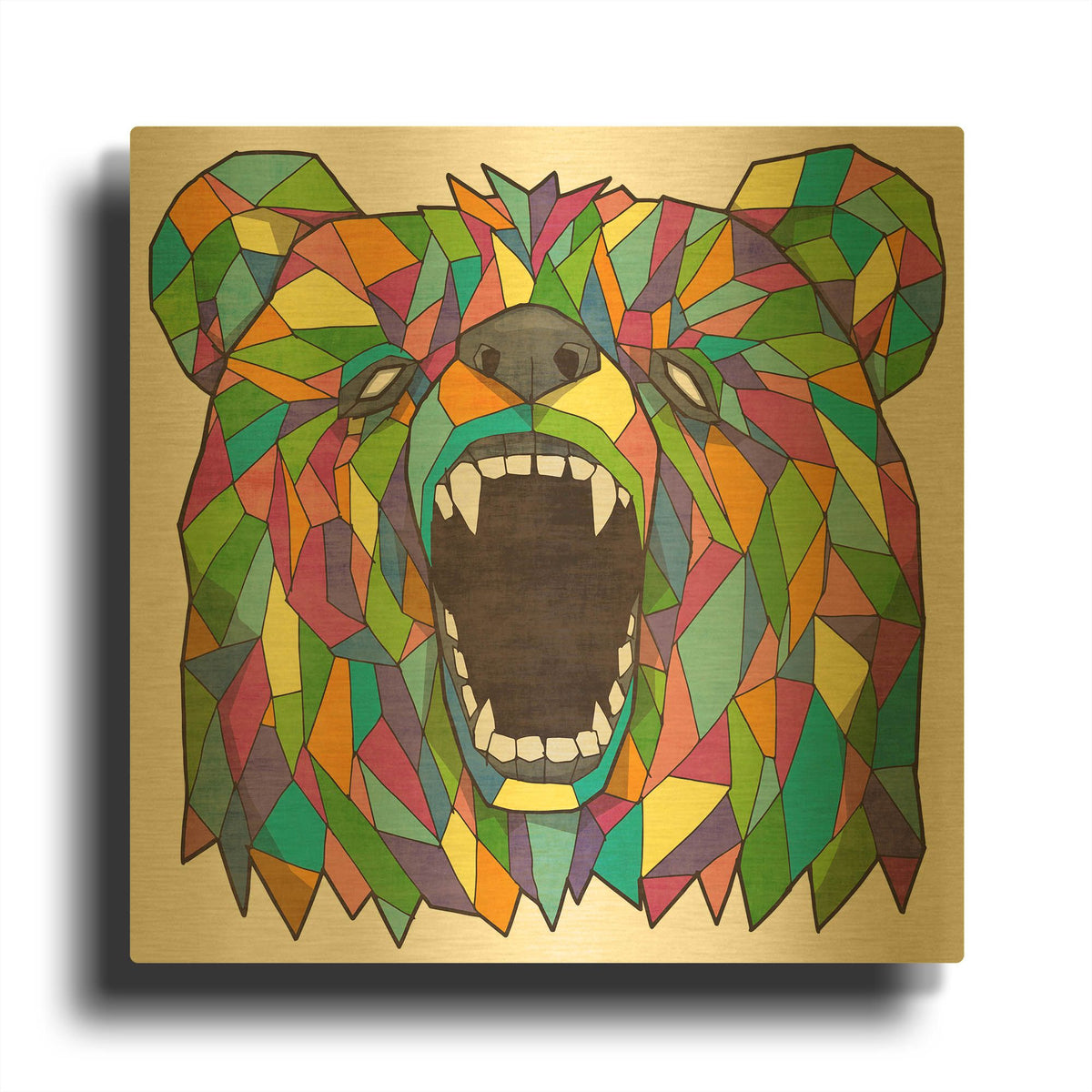 'Grizzly 2' By Ric Stultz Gold Metal Wall Art