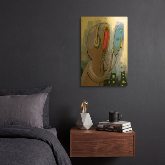 'Cant Face The City' By Ric Stultz Gold Metal Wall Art