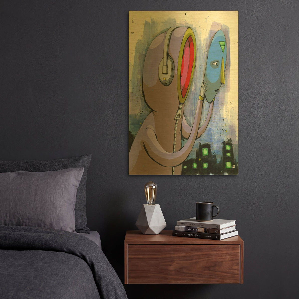 'Cant Face The City' By Ric Stultz Gold Metal Wall Art
