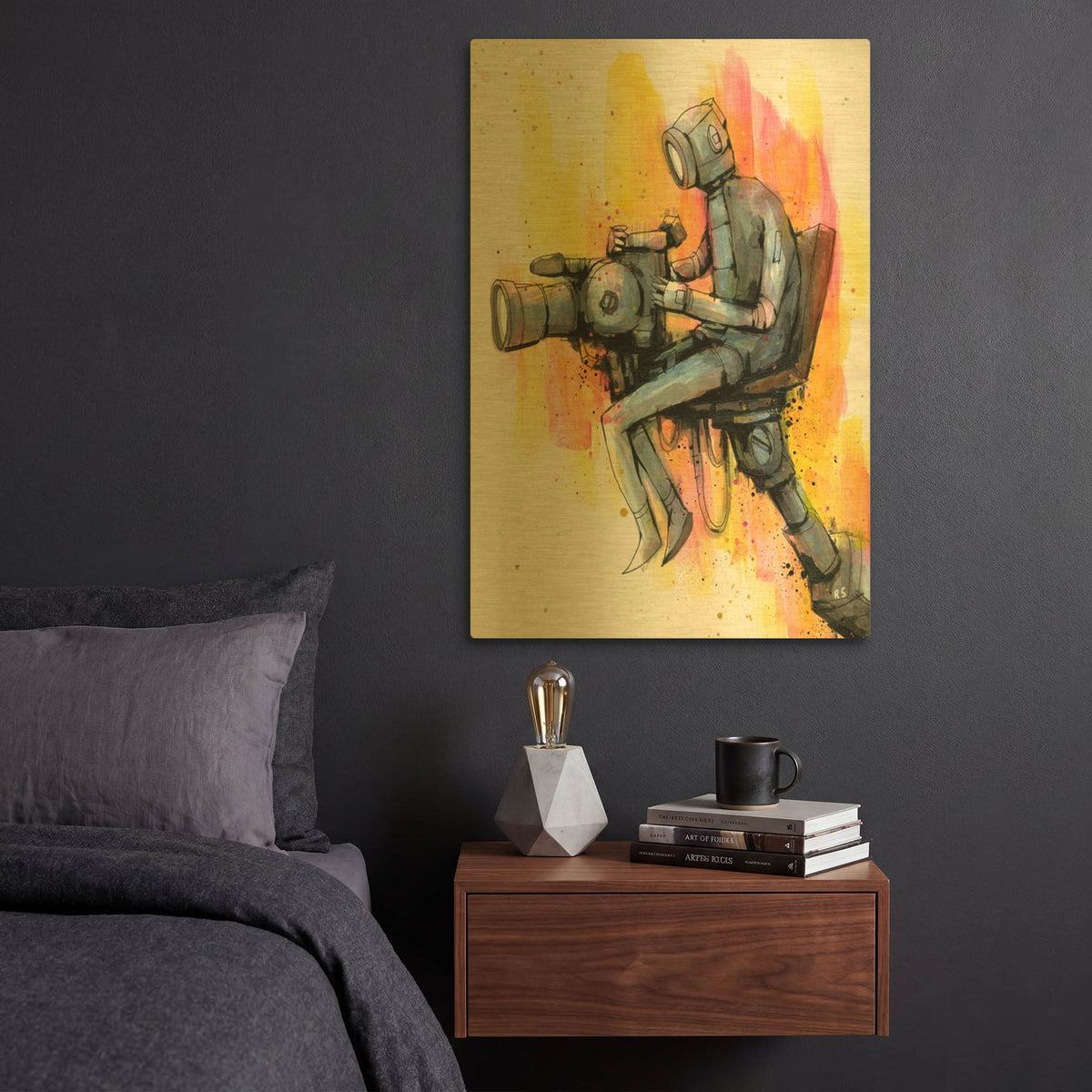 'Cinematographer' By Ric Stultz Gold Metal Wall Art