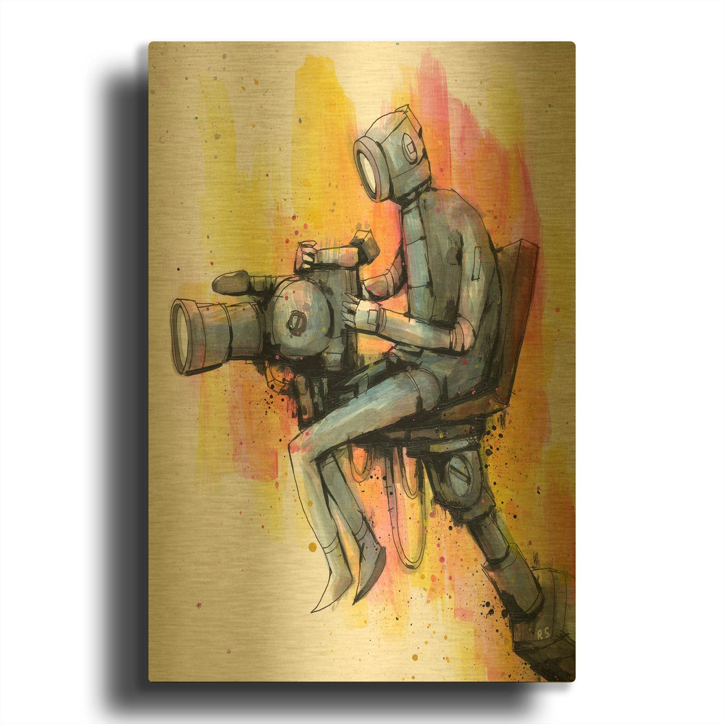 'Cinematographer' By Ric Stultz Gold Metal Wall Art
