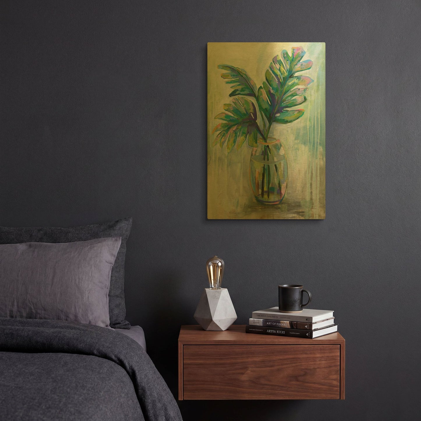 'Palm Leaves II' By Jeanette Vertentes Gold Metal Wall Art