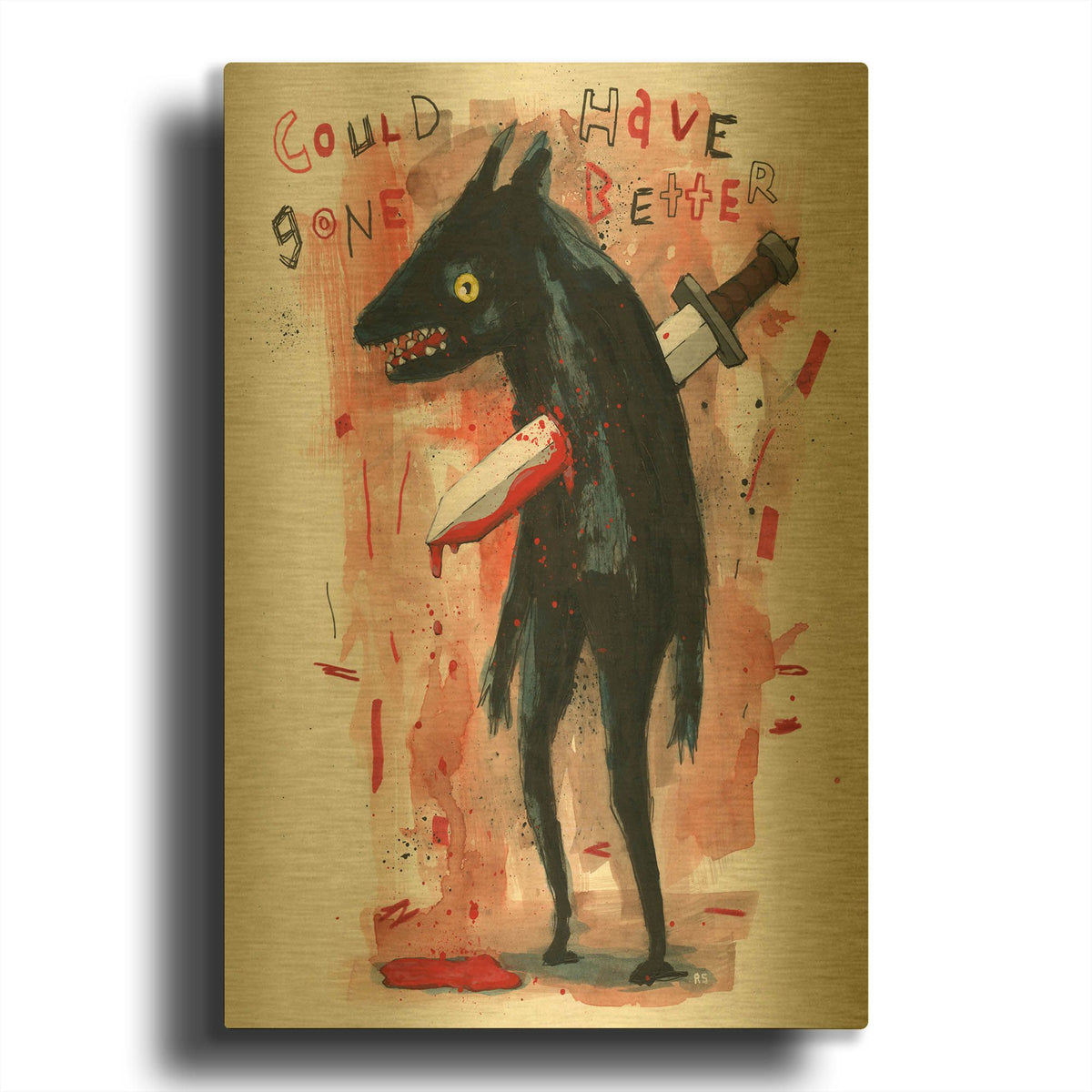 'Could Have Gone Better' By Ric Stultz Gold Metal Wall Art