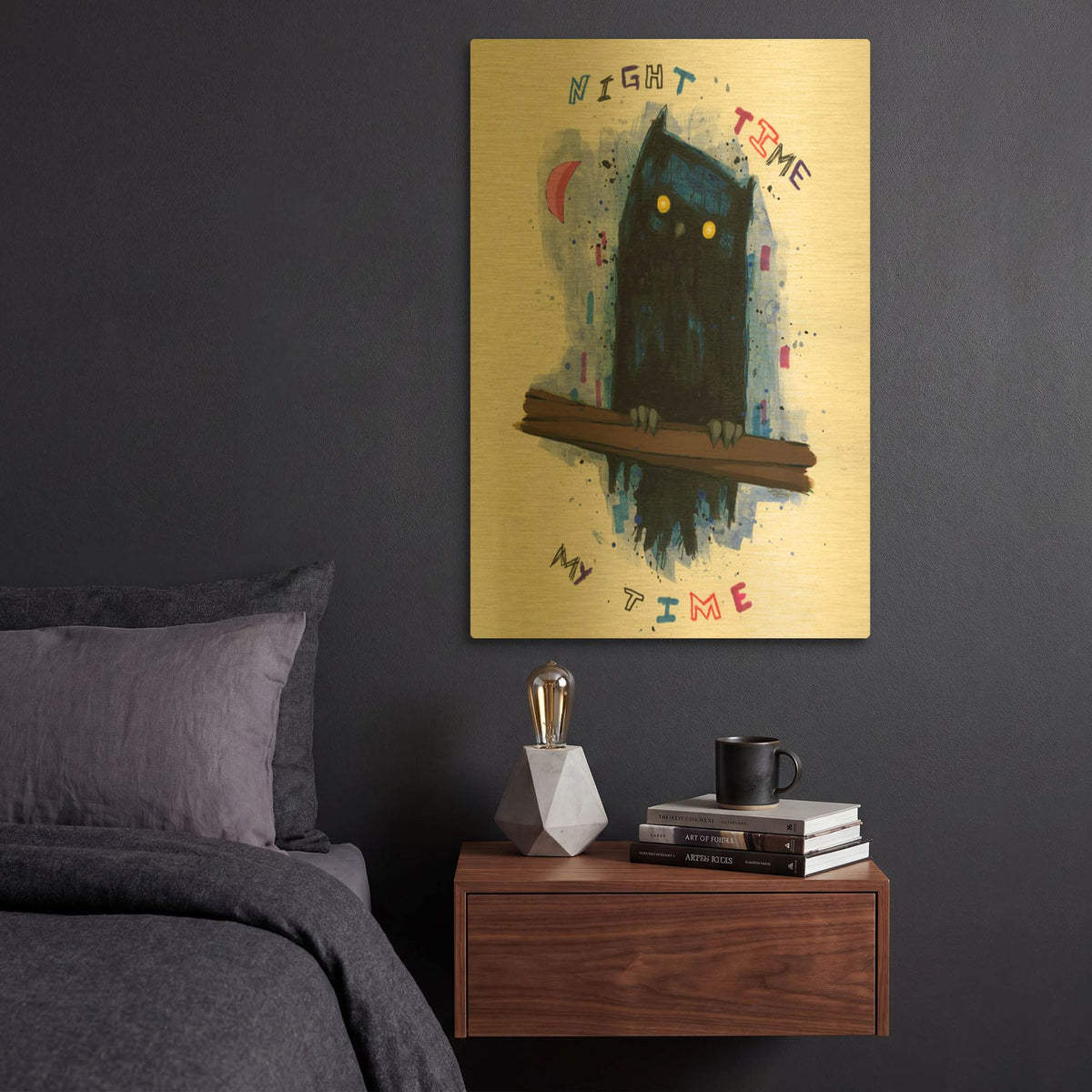 'Night Time My Time' By Ric Stultz Gold Metal Wall Art