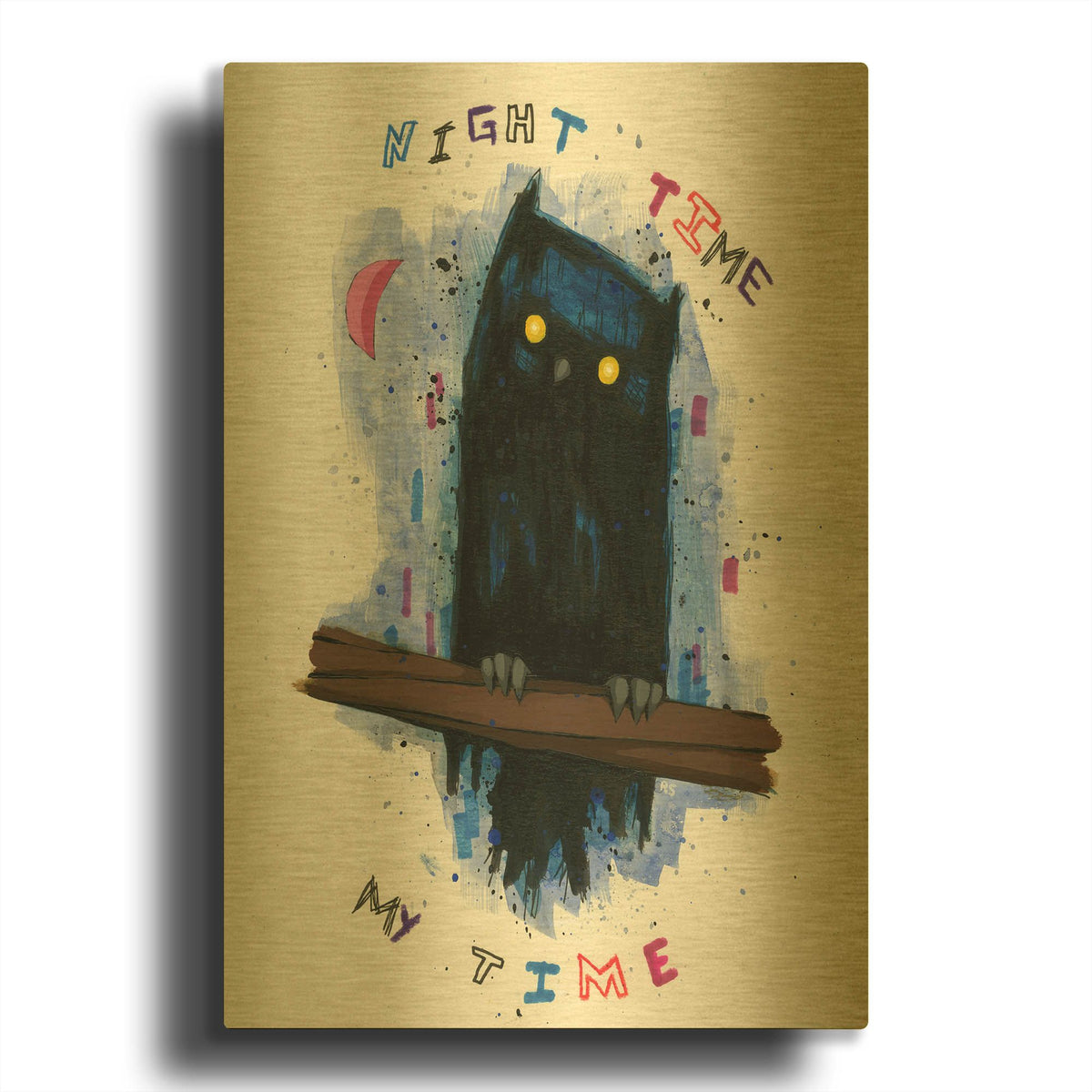 'Night Time My Time' By Ric Stultz Gold Metal Wall Art