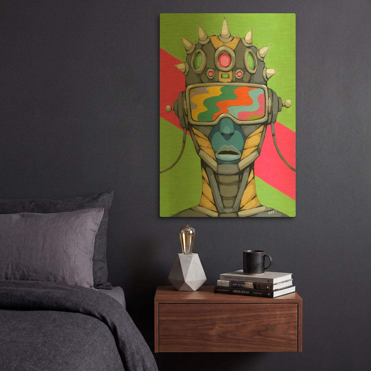 'Androgynous Android' By Ric Stultz Gold Metal Wall Art