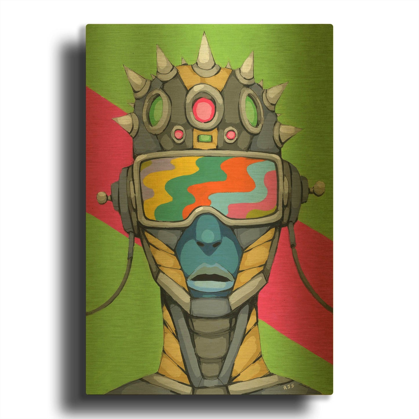 'Androgynous Android' By Ric Stultz Gold Metal Wall Art